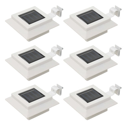 Candeeiro de exterior solar LED 6 pcs branco quadrado 12 cm