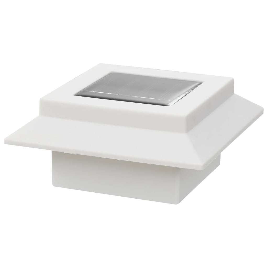 Candeeiro de exterior solar LED 6 pcs branco quadrado 12 cm