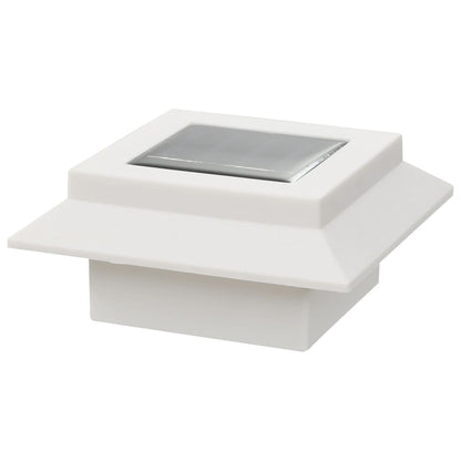 Candeeiro de exterior solar LED 6 pcs branco quadrado 12 cm