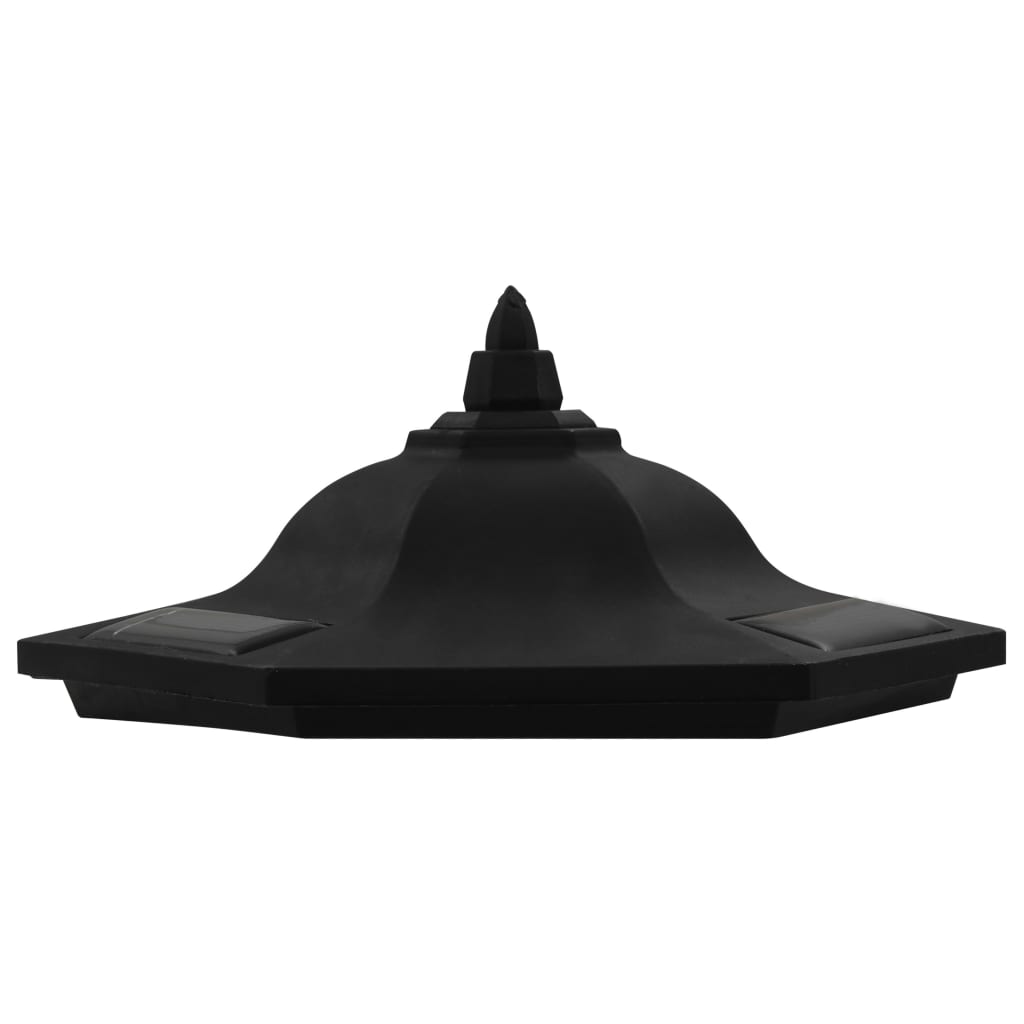 Candeeiro solar LED de exterior 3 pcs preto