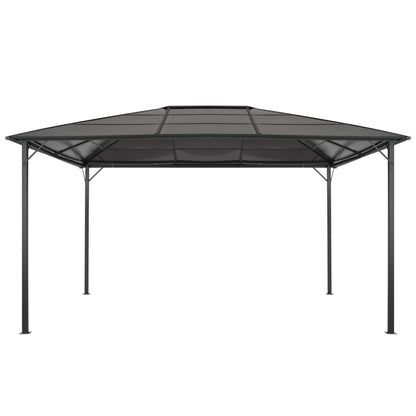 Gazebo com telhado alumínio 4x3x2,6 m preto