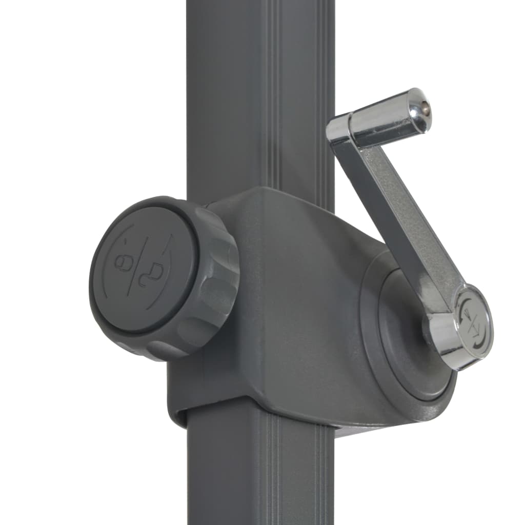 Guarda-sol cantilever c/ poste alumínio 300cm cinza-acastanhado