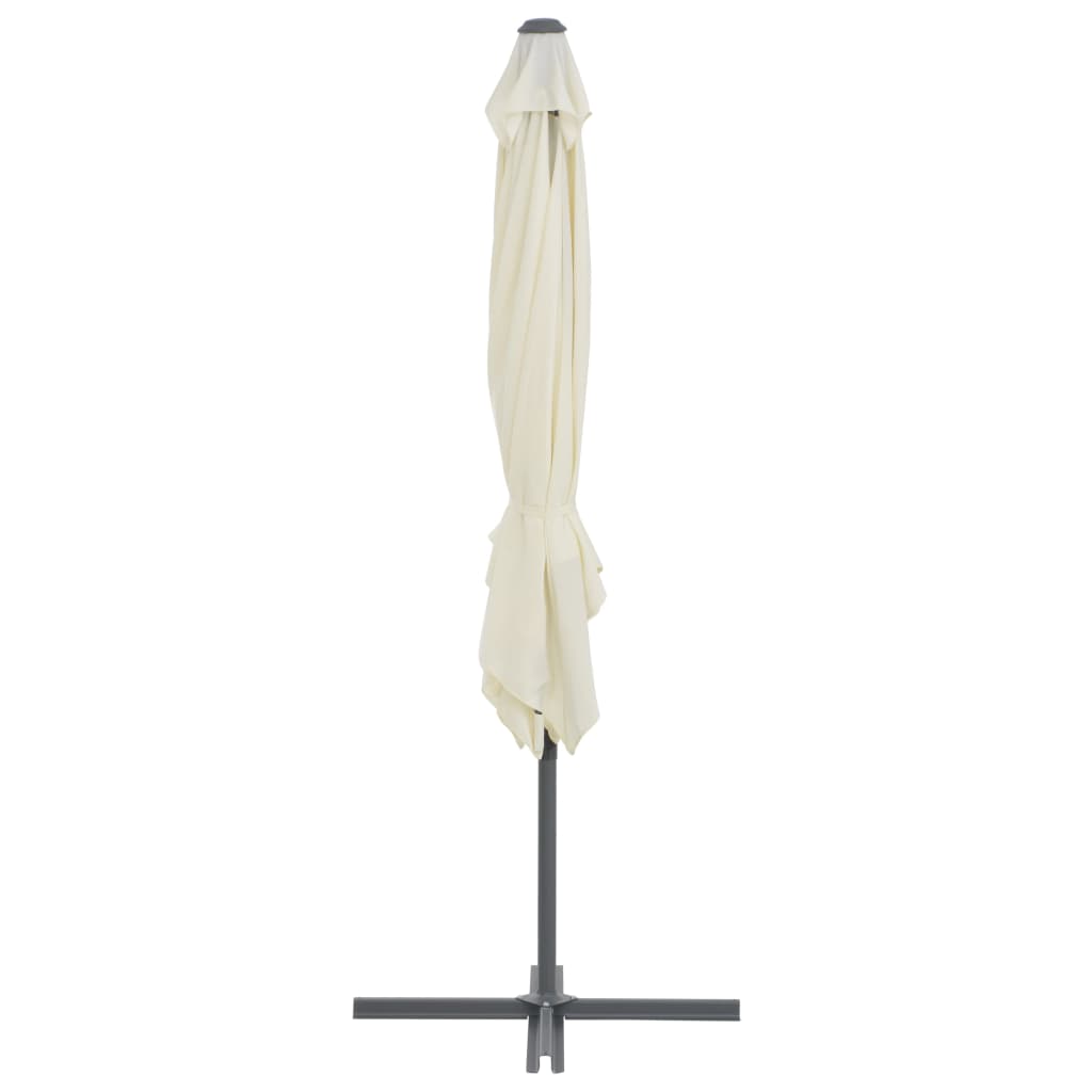 Guarda-sol cantilever com poste de aço 250x250 cm cor areia