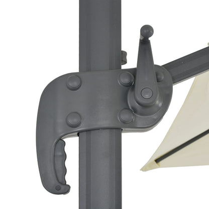 Guarda-sol de jardim cantilever com mastro de alumínio 400x300 cm areia