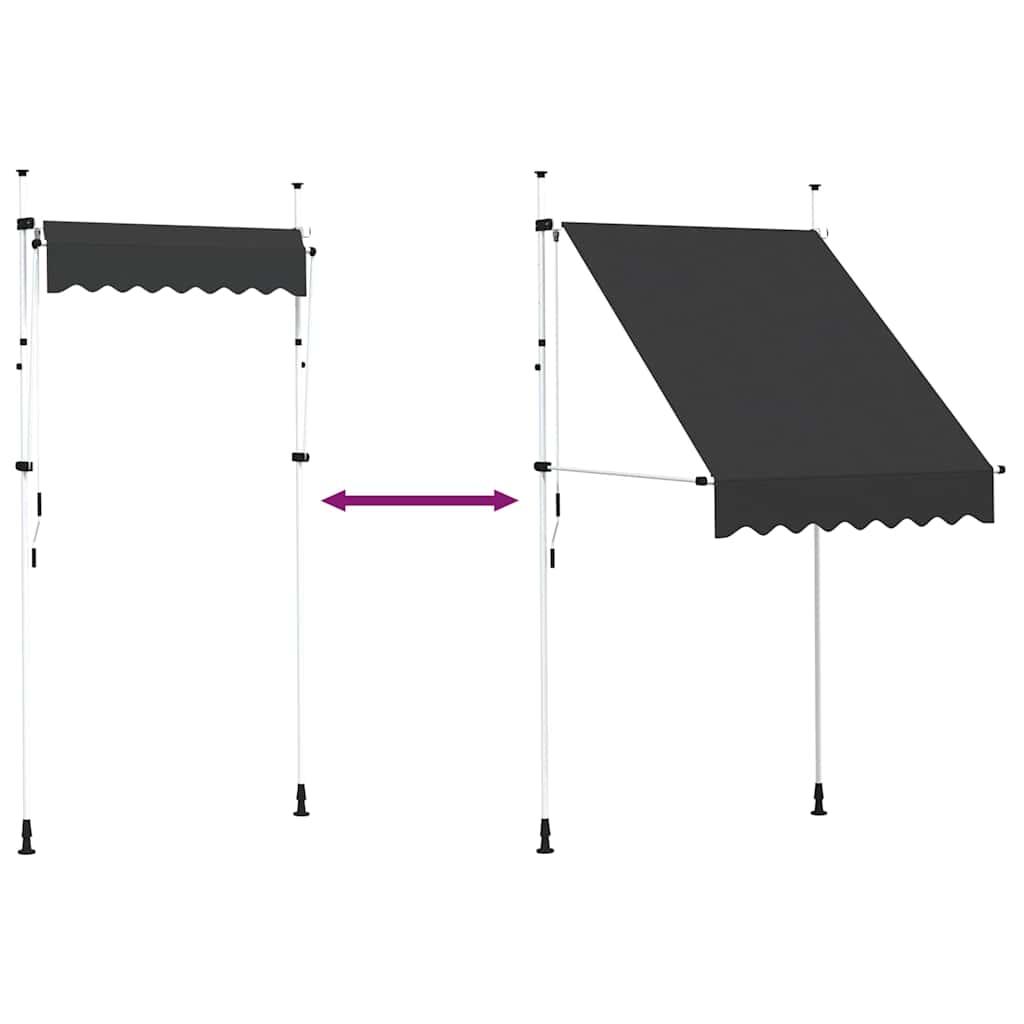 Toldo retrátil manual 150 cm antracite