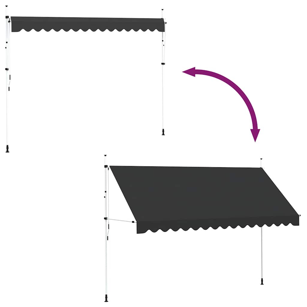 Toldo retrátil manual 400 cm antracite