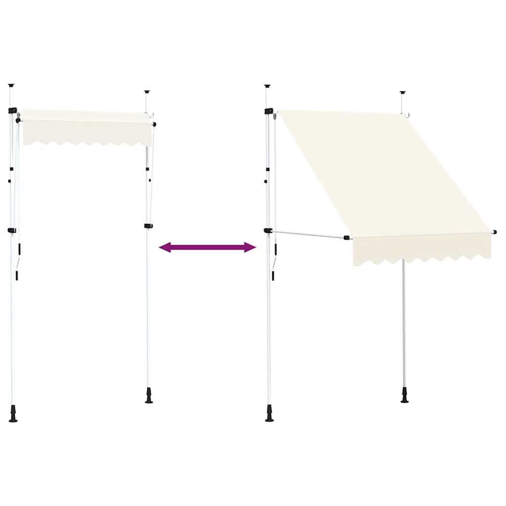 Toldo retrátil manual 150 cm creme