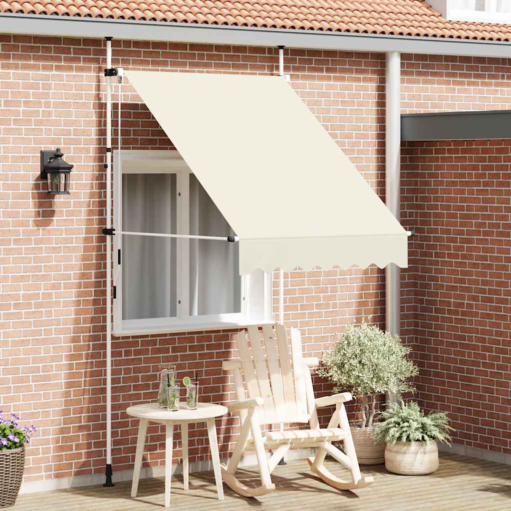 Toldo retrátil manual 150 cm creme