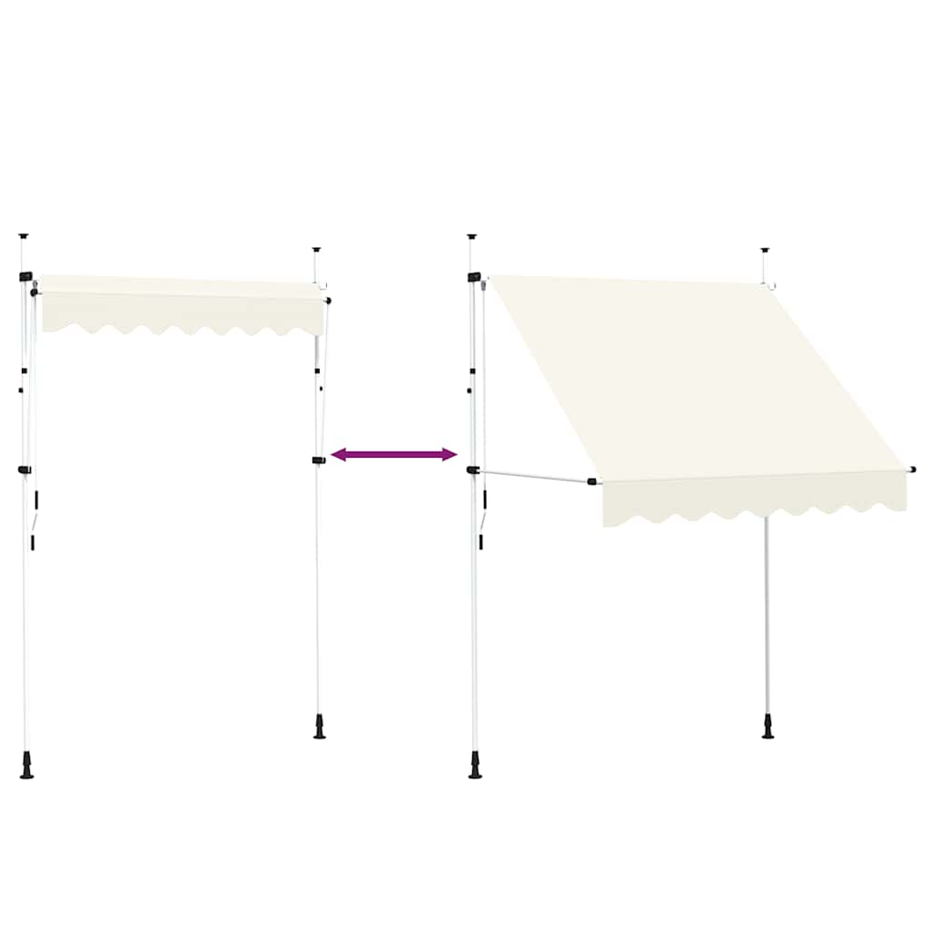 Toldo retrátil manual 200 cm creme