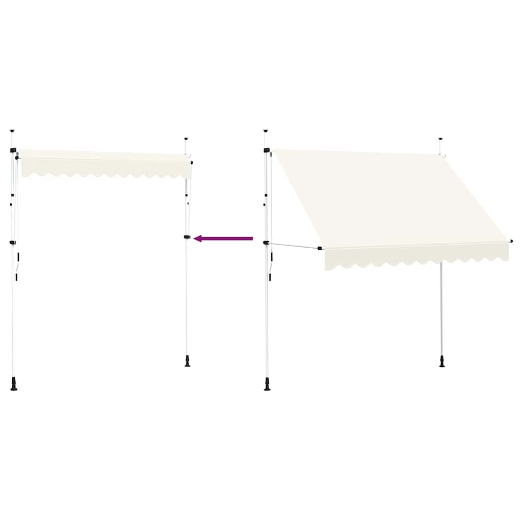 Toldo retrátil manual 250 cm creme