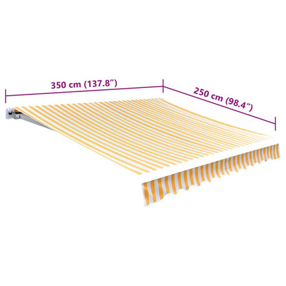 Lona para toldo laranja e branco 350x250 cm