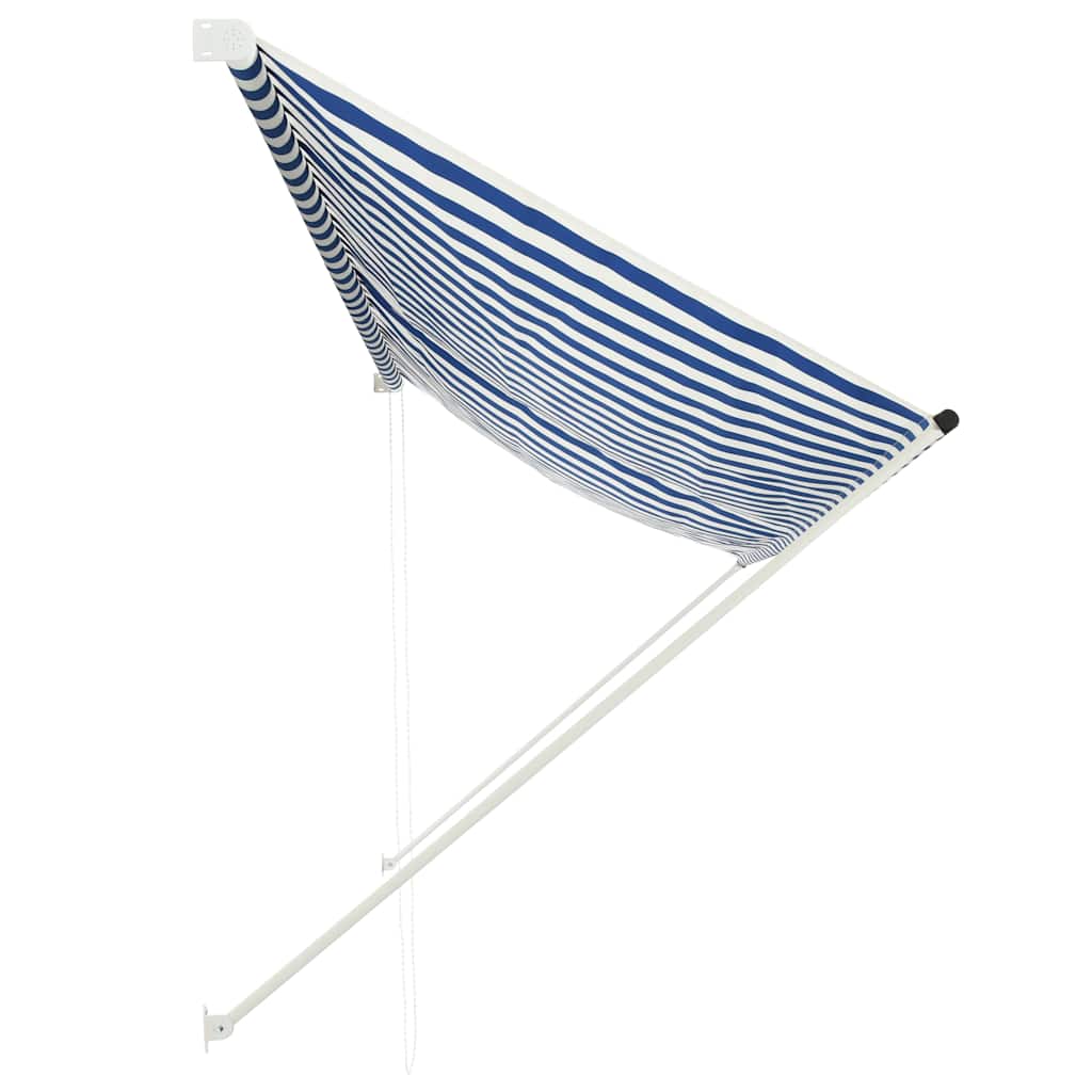 Toldo retrátil 350x150 cm azul e branco
