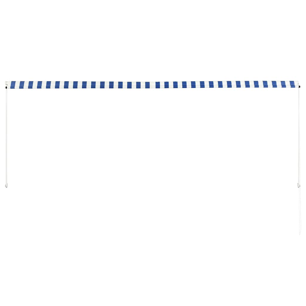 Toldo retrátil 350x150 cm azul e branco