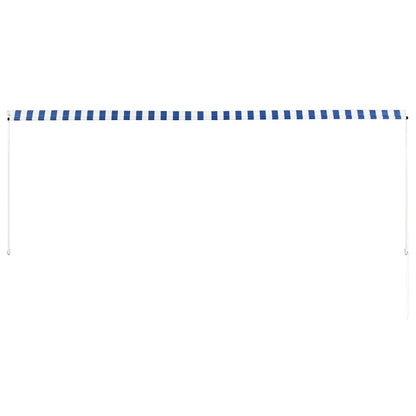 Toldo retrátil 350x150 cm azul e branco