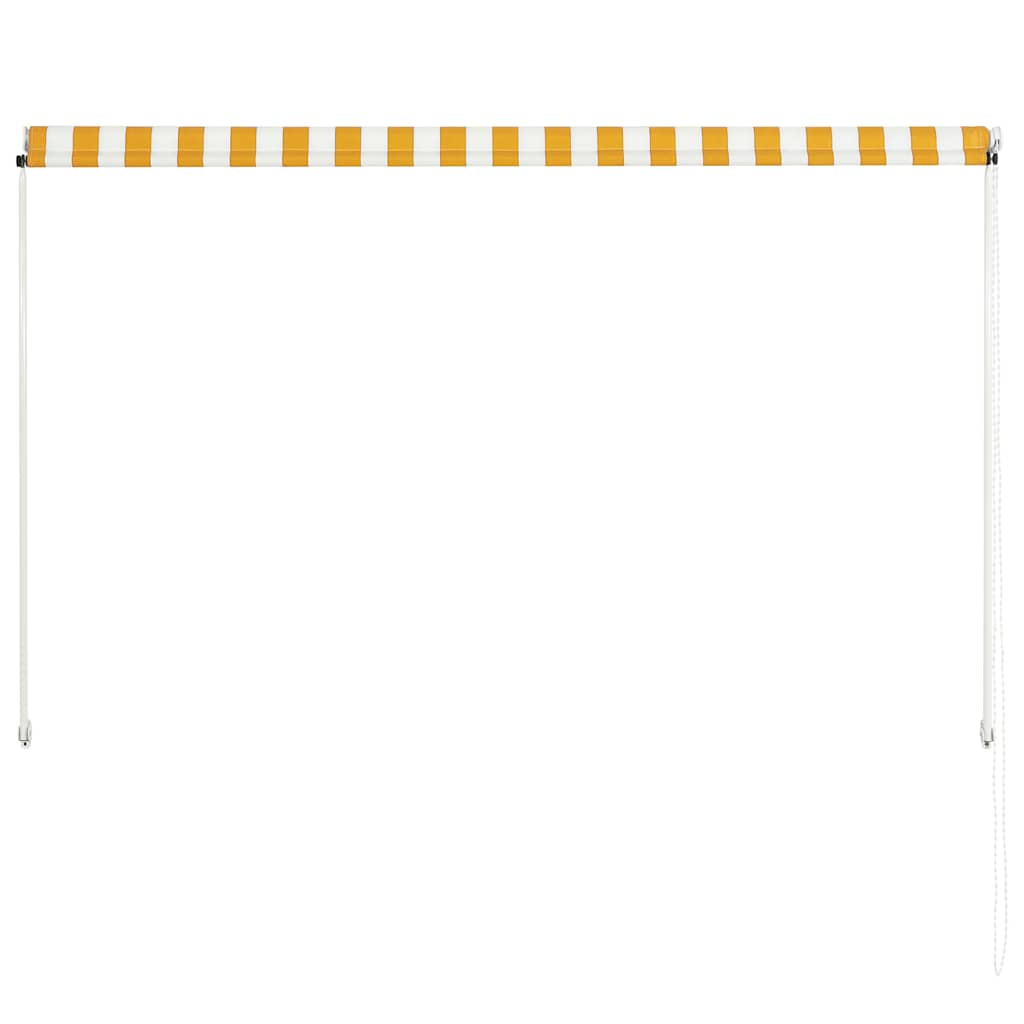 Toldo retrátil 200x150 cm amarelo e branco
