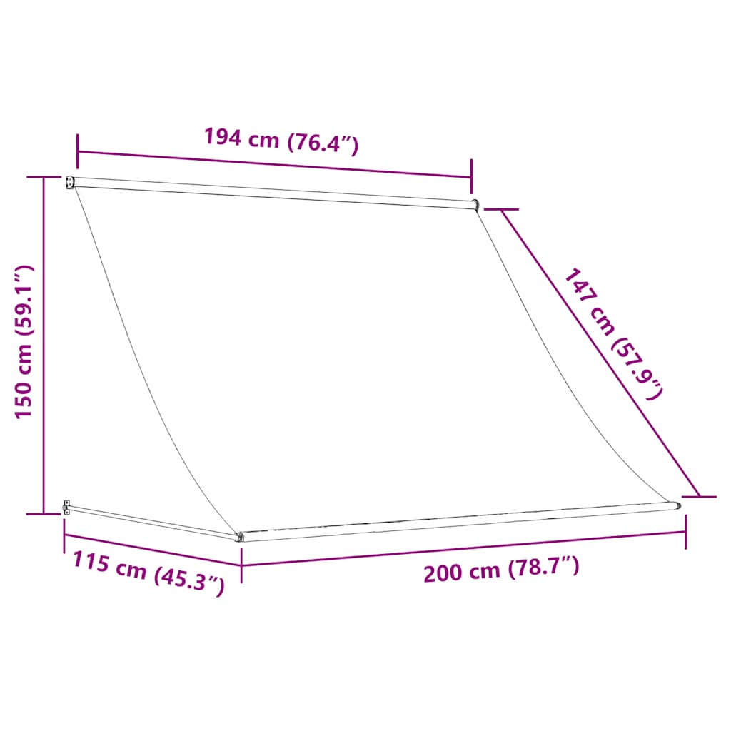 Toldo retrátil 200x150 cm antracite