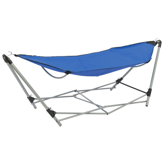 Rede com suporte dobrável azul