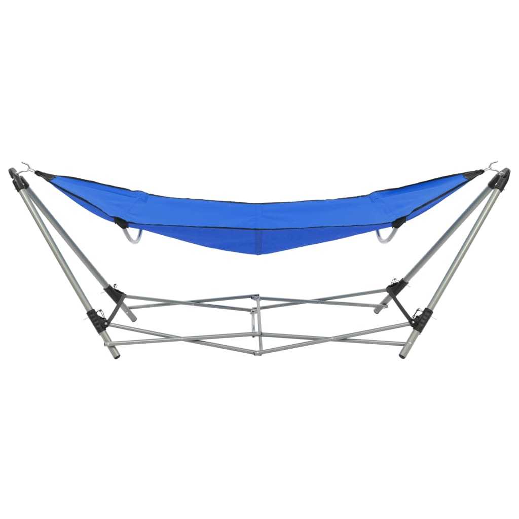 Rede com suporte dobrável azul