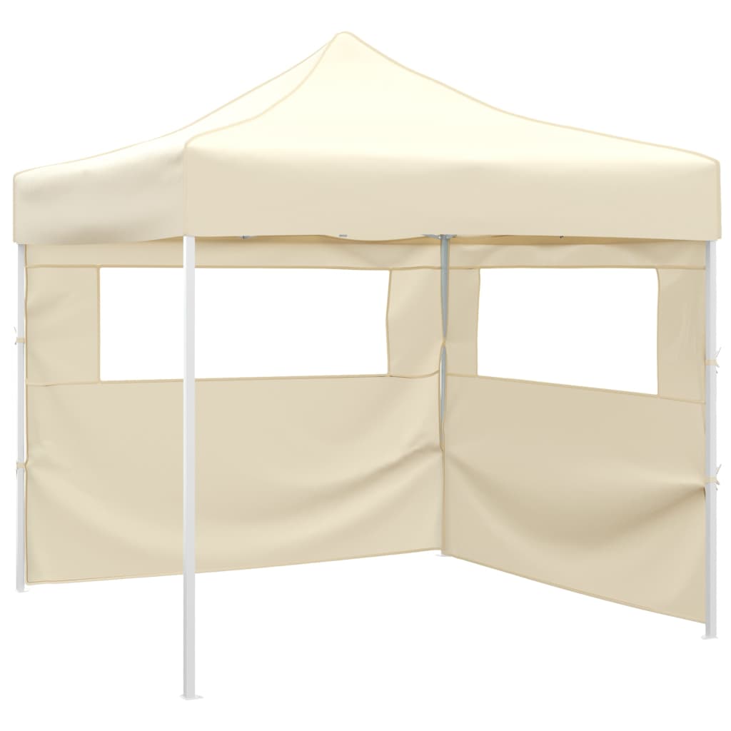 Tenda dobrável com 2 paredes 291x291x315 cm creme