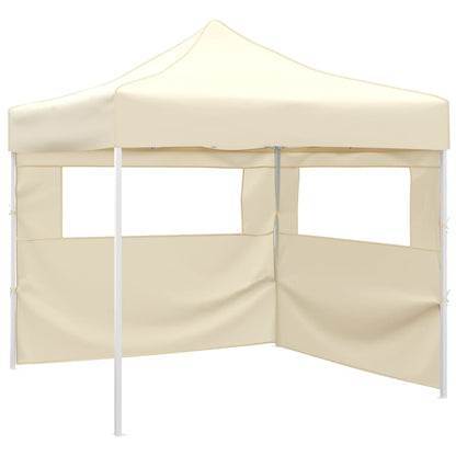 Tenda dobrável com 2 paredes 291x291x315 cm creme