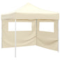 Tenda dobrável com 2 paredes 291x291x315 cm creme