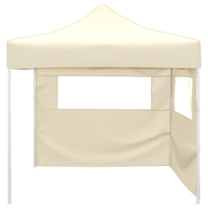 Tenda dobrável com 2 paredes 291x291x315 cm creme