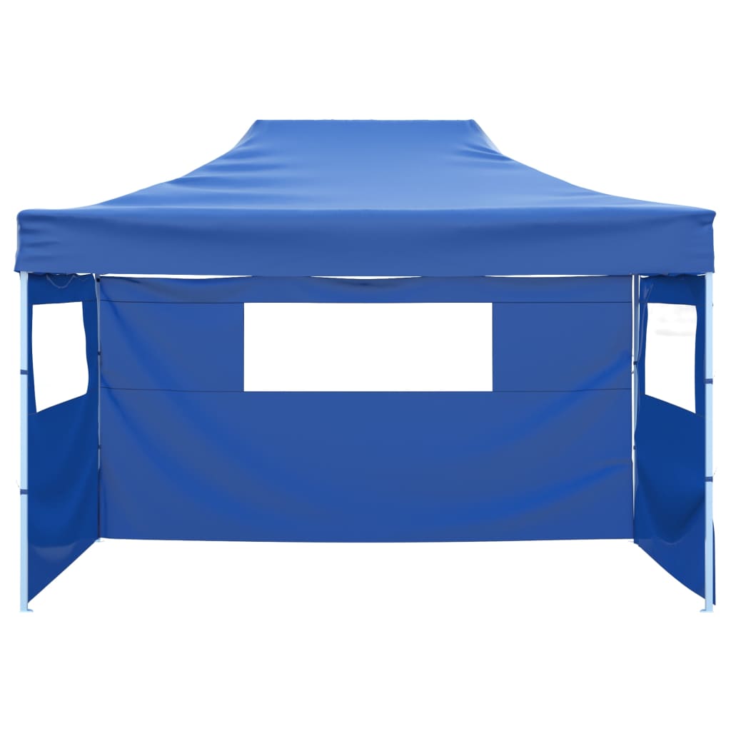 Tenda dobrável com 3 paredes 3x4,5 m azul
