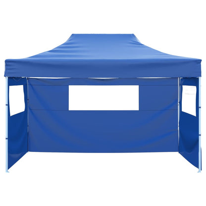 Tenda dobrável com 3 paredes 3x4,5 m azul