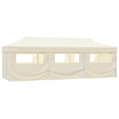 Tenda para festas pop-up dobrável c/ 8 paredes 870x291x315 cm creme