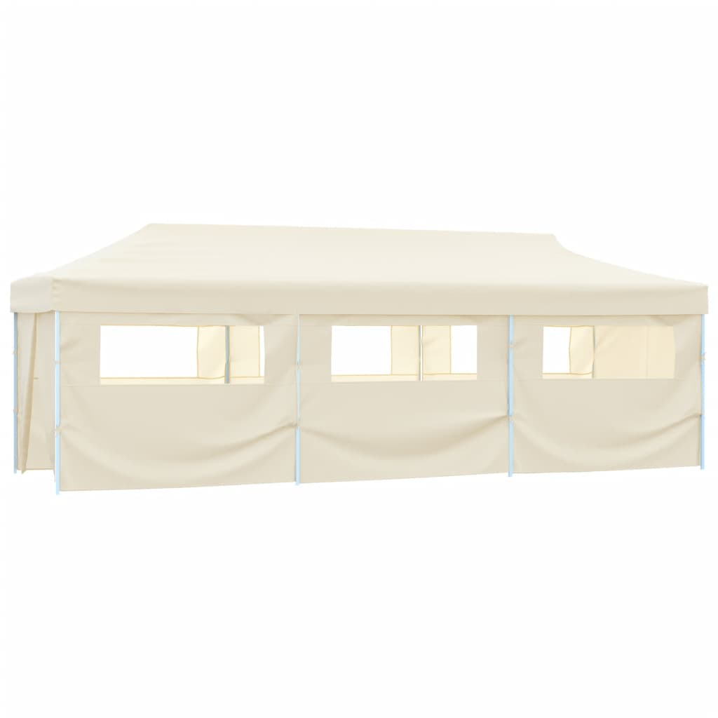 Tenda para festas pop-up dobrável c/ 8 paredes 870x291x315 cm creme