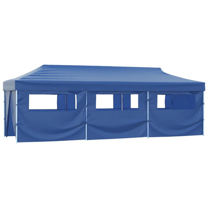 Tenda para festas pop-up dobrável c/ 8 paredes 870x291x315 cm azul