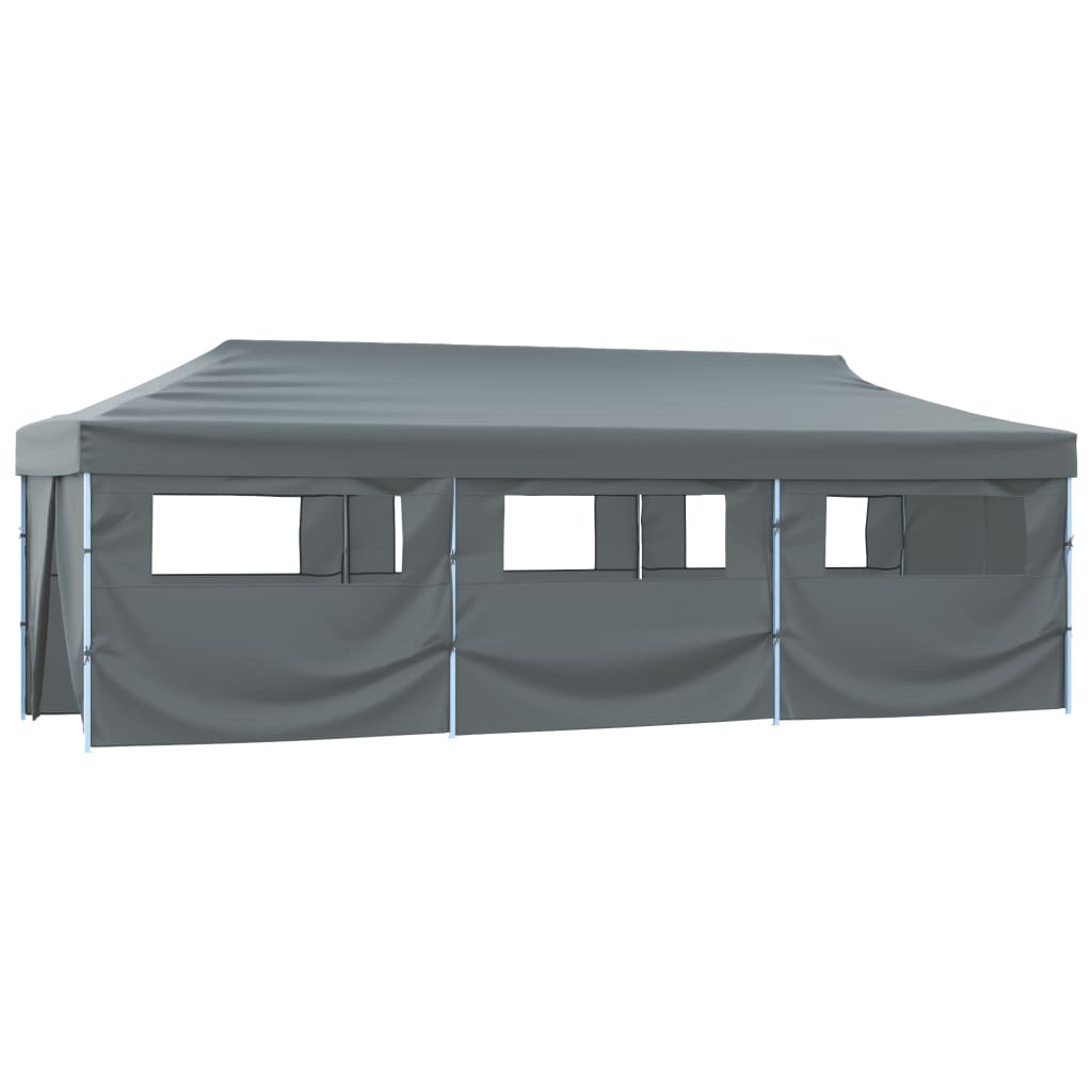 Tenda para festas pop-up dobrável c/ 8 paredes 870x291x315 cm antracite