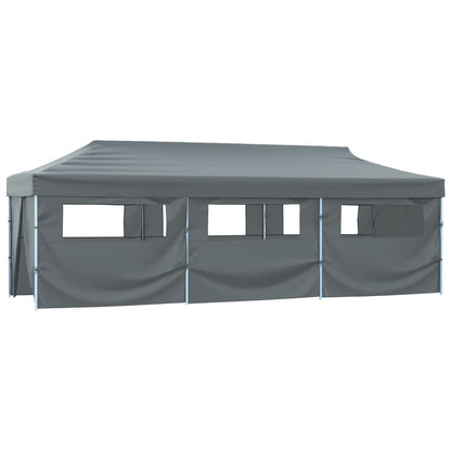 Tenda para festas pop-up dobrável c/ 8 paredes 870x291x315 cm antracite
