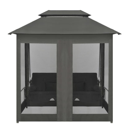 Baloiço jardim + toldo convertível 220x160x240cm aço antracite