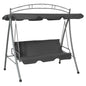 Baloiço jardim convertível + toldo 198x120x205cm aço antracite