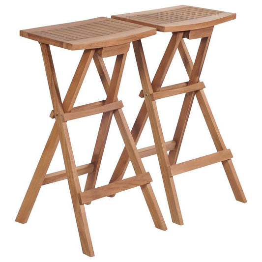 Bancos de bar dobráveis 2 pcs madeira de teca maciça