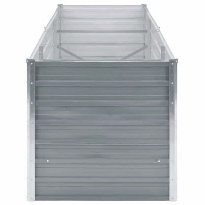 Canteiro elevado de jardim aço galvanizado 240x80x77cm cinzento