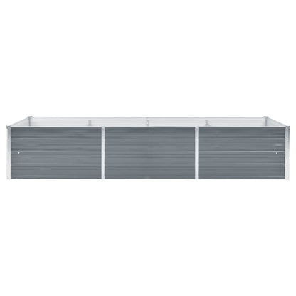 Canteiro elevado de jardim aço galvanizado 240x80x45cm cinzento