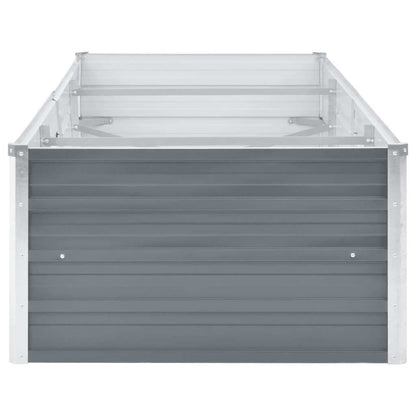 Canteiro elevado de jardim aço galvanizado 240x80x45cm cinzento