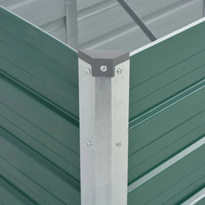 Canteiro elevado de jardim aço galvanizado 240x80x45 cm verde