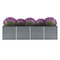 Canteiro elevado de jardim aço galvanizado 320x80x77cm cinzento