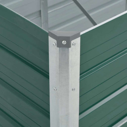Canteiro elevado de jardim aço galvanizado 320x80x45 cm verde