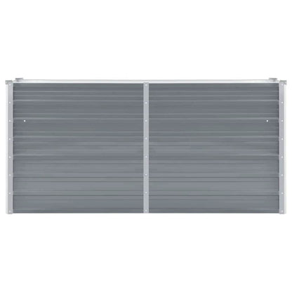 Canteiro elevado de jardim aço galvanizado 160x40x77cm cinzento