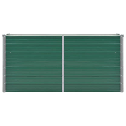 Canteiro elevado de jardim aço galvanizado 160x40x77 cm verde