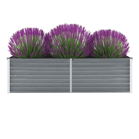Canteiro elevado de jardim aço galvanizado 160x40x45cm cinzento