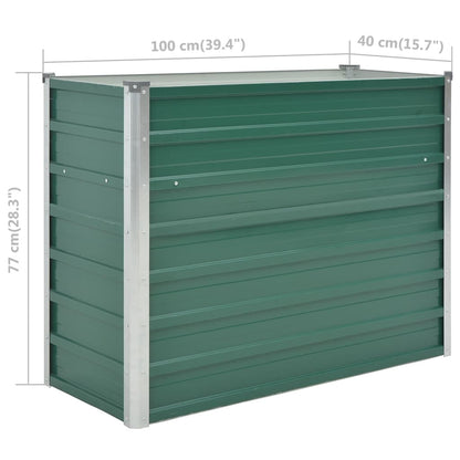 Canteiro elevado de jardim aço galvanizado 100x40x77 cm verde
