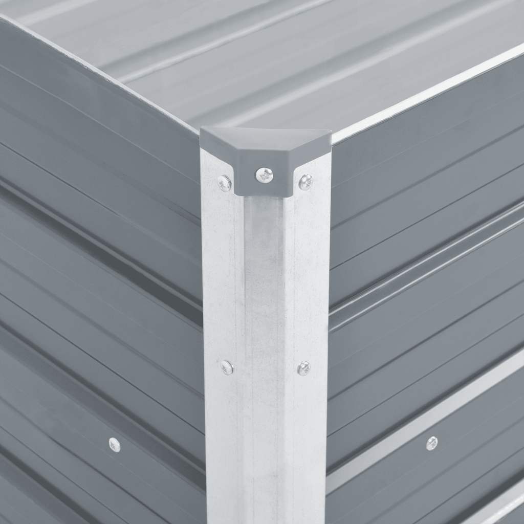 Canteiro elevado de jardim aço galvanizado 100x40x45cm cinzento