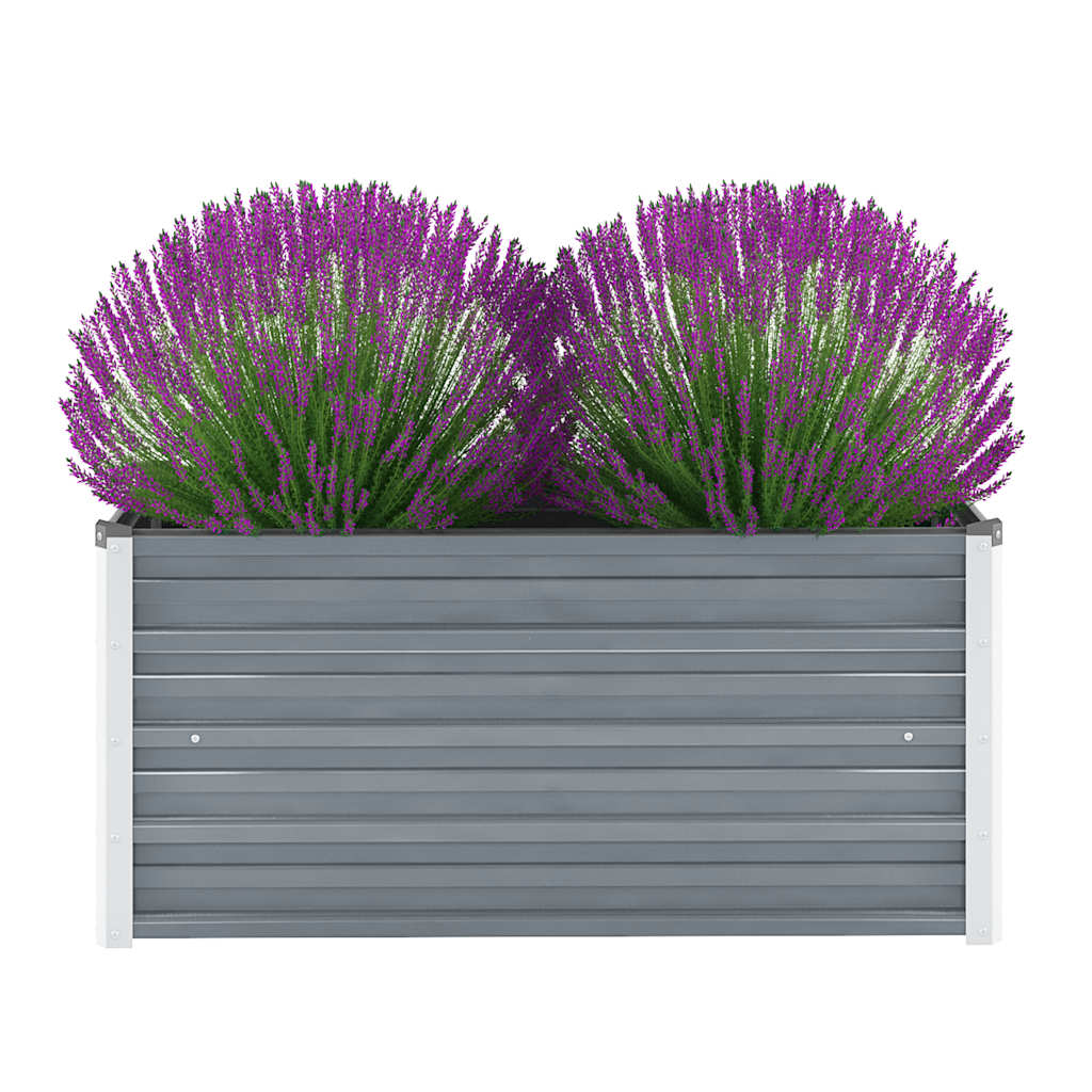 Canteiro elevado de jardim aço galvanizado 100x40x45cm cinzento