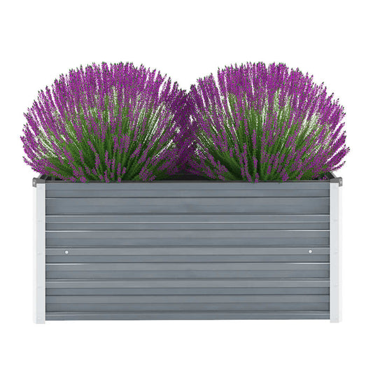 Canteiro elevado de jardim aço galvanizado 100x40x45cm cinzento