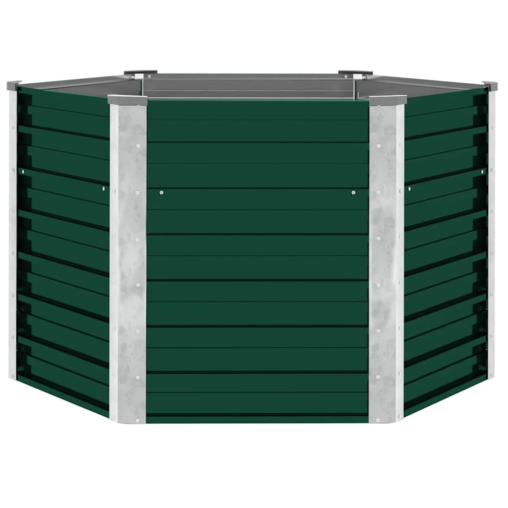 Canteiro elevado jardim aço galvanizado 129x129x77 cm verde